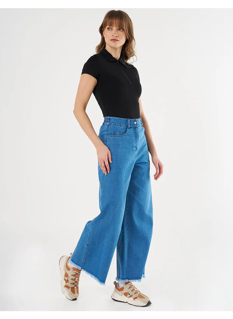 Kayra Marine Fit Denim Pants Blue