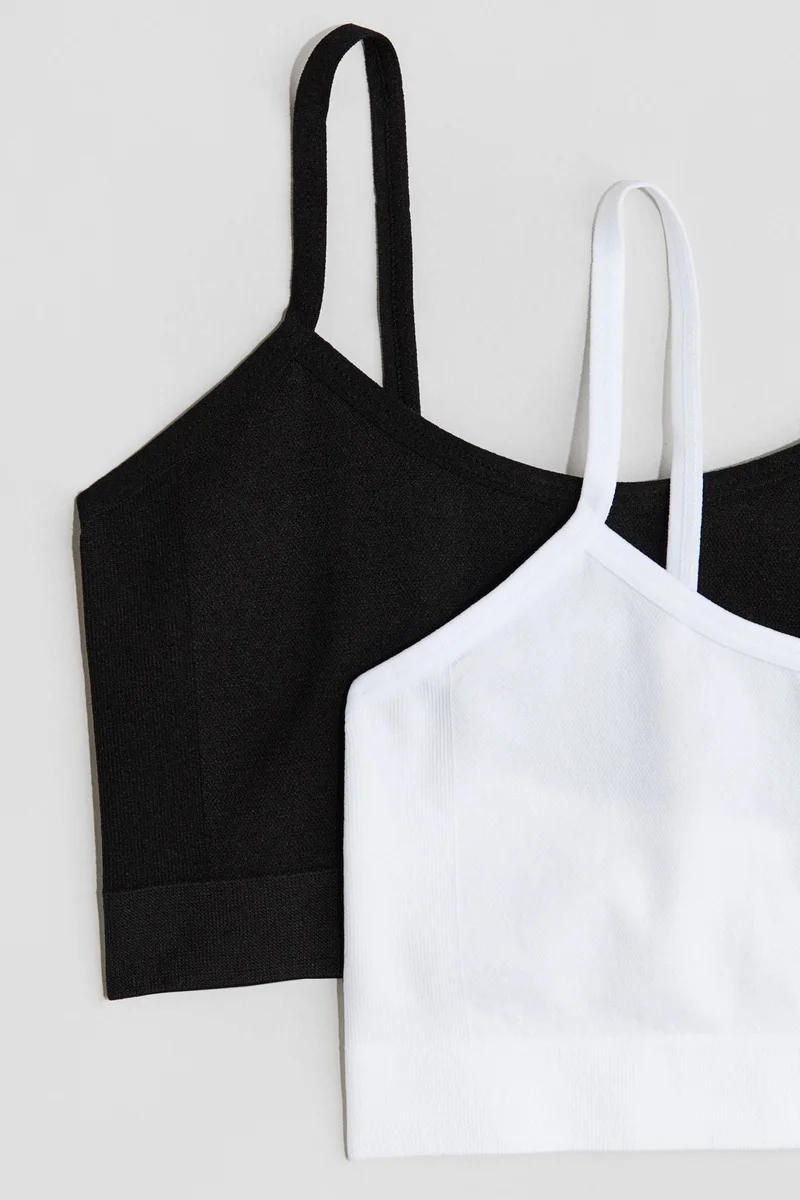 اتش اند ام بلوزة من الجيرسيه بدون درزات - عبوة بقطعتين