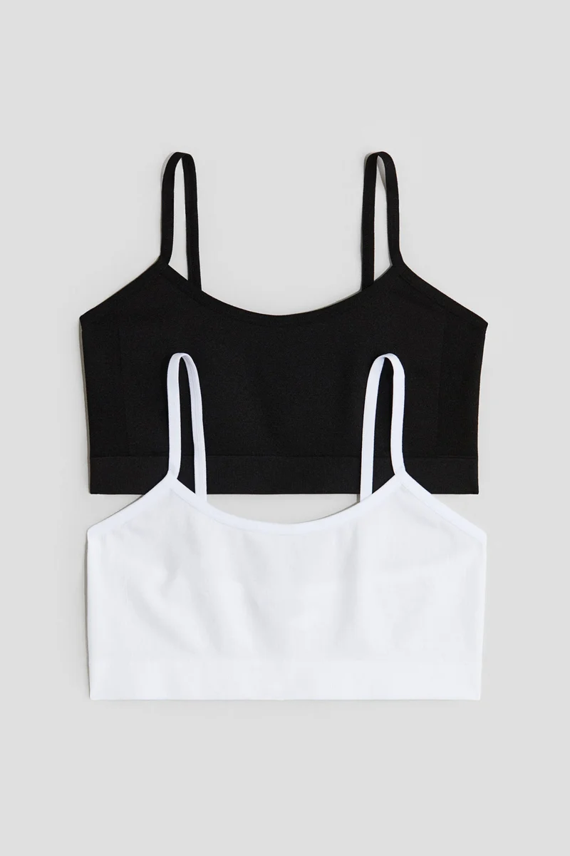 اتش اند ام بلوزة من الجيرسيه بدون درزات - عبوة بقطعتين