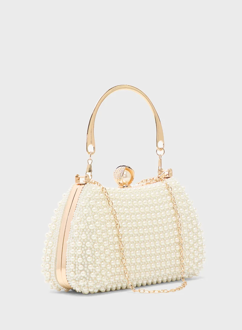 Ella Limited Edition Pearl Detailing Embellished Handle Bag
