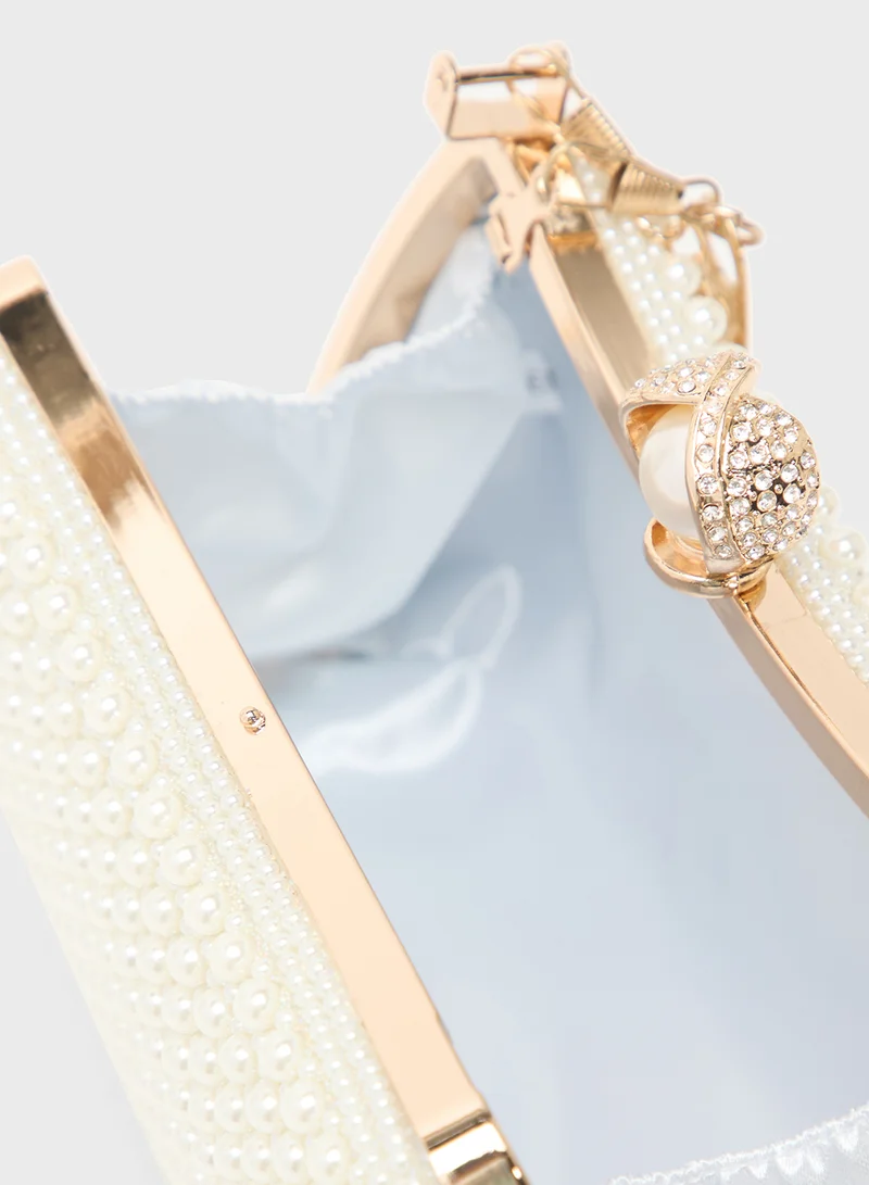Ella Limited Edition Pearl Detailing Embellished Handle Bag