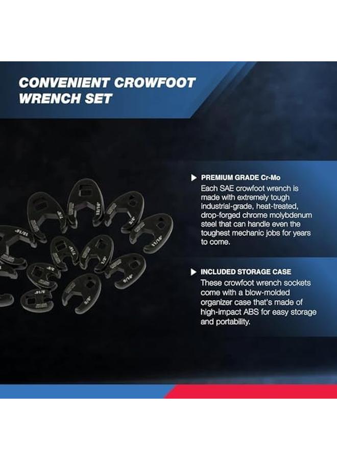 نيكو 03323A مجموعة مفاتيح ربط قدم كروفوت 1 2 بوصة و3 8 بوصة محرك 12 قطعة مفتاح ربط قدم ساي غربان مقاسات 5 16 بوصة إلى 1 بوصة مجموعة مفاتيح ربط صواميل كروم مولي مضيئة - Image 3