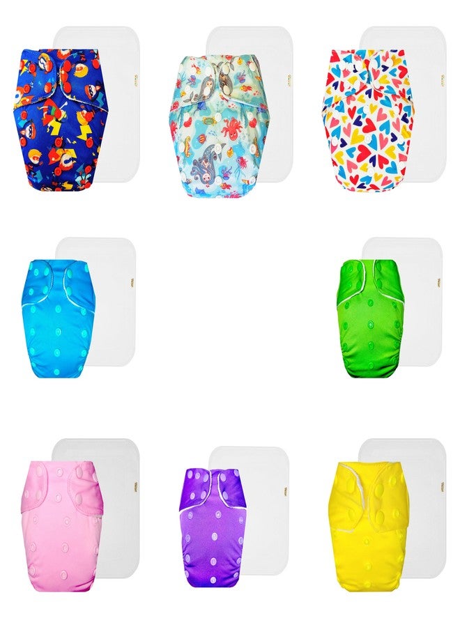 حفاضات دمبلدو القماشية الممتازة مع حشوة قطنية (عبوة من 8) | ناعمة ولطيفة | قابلة لإعادة الاستخدام والغسل | مناسبة للسفر | تغيير حفاضات بدون قلق | من 3 أشهر إلى 3 سنوات | للجنسين - Image 1