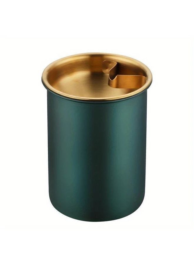 Green Windproof Smokeless Ashtray Stainless Steel Indoor Outdoor Use - Image 1