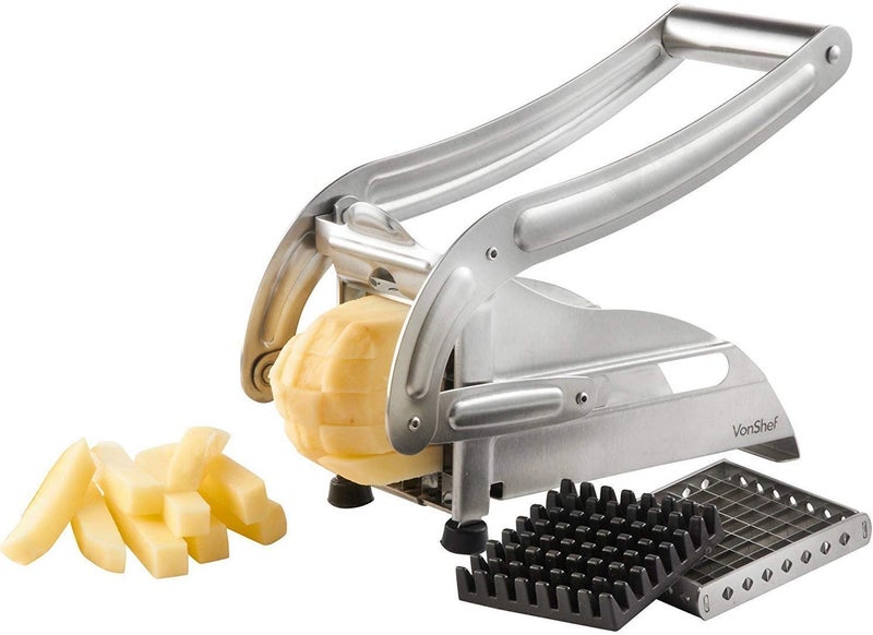 PANTH Stainless Steel Potato Chipser French Fries Chips Maker Machine Snacks Finger Silver Medium Stainless Steel Potato Cutter French Fries Potato Chips - Image 3