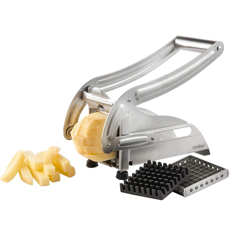 PANTH Stainless Steel Potato Chipser French Fries Chips Maker Machine Snacks Finger Silver Medium Stainless Steel Potato Cutter French Fries Potato Chips - Image 5