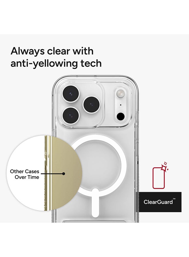 زاج حافظة آيفون 17 برو – كريستال بالاس سناب متوافقة مع ماغسيف غطاء شفاف مع قاعدة، قوة الجرافين، حماية من السقوط حتى 13 قدم ومقاومة للاصفرار – شفاف - Image 5