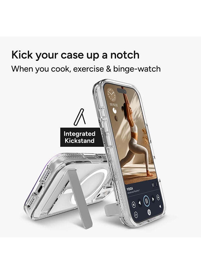 زاج حافظة آيفون 17 برو – كريستال بالاس سناب متوافقة مع ماغسيف غطاء شفاف مع قاعدة، قوة الجرافين، حماية من السقوط حتى 13 قدم ومقاومة للاصفرار – شفاف - Image 3