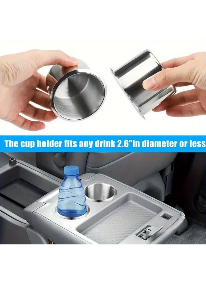 4 Pcs Stainless Steel Cup Holder Anti Corrosion Durable Silver Color For Car Ship Truck RV Ocean - Image 3
