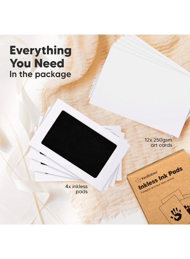 KeaBabies 4-Pack Inkless Ink Pads, Baby Handprint Kit, Jet Black - Image 2