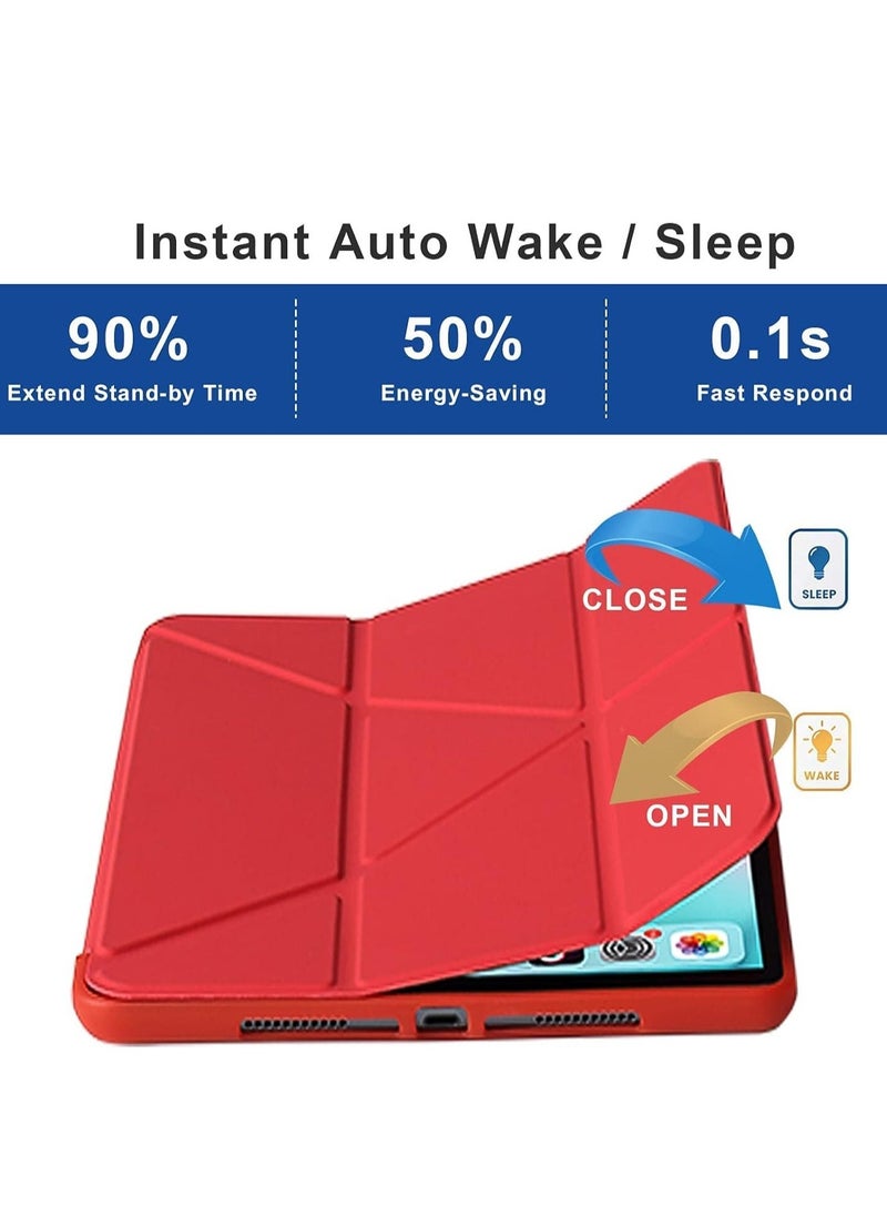 JAJEEK iPad 10.2 inch Case – For iPad 9th Generation 2021, iPad 8th Generation 2020, iPad 7th Generation 2019 – 5-in-1 Viewing Angles, Auto Wake/Sleep, Soft Back Cover, Red – Stylish & Durable Protection for Your iPad - Image 5