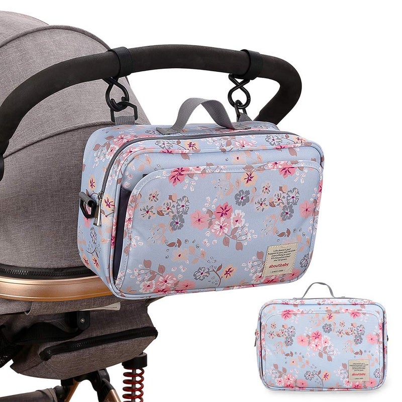 MOMIGO MOMIGO Baby Diaper Caddy for Outdoor Tote Baby Stroller Bag Nursery Storage Bin for Diapers Wipes Toys Pink 