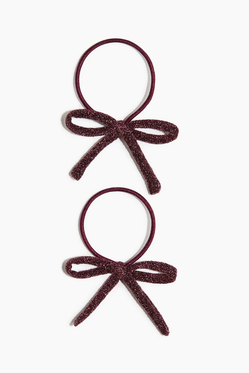 H&M 2-pack bow-detail hair elastics