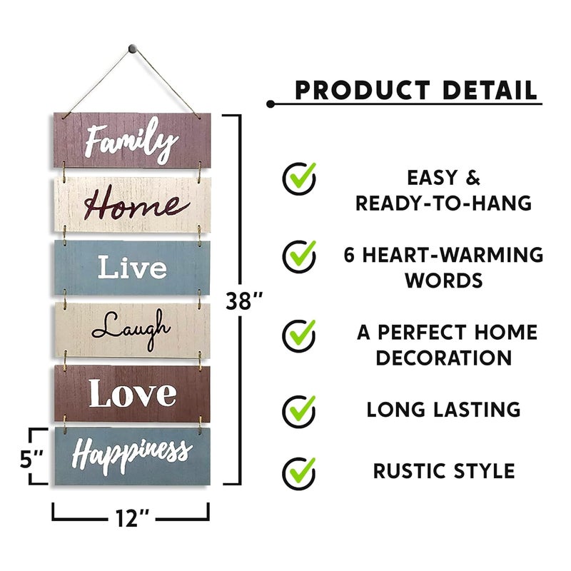 EcoRise Rustic Hanging Wall Décor Sign - Image 3