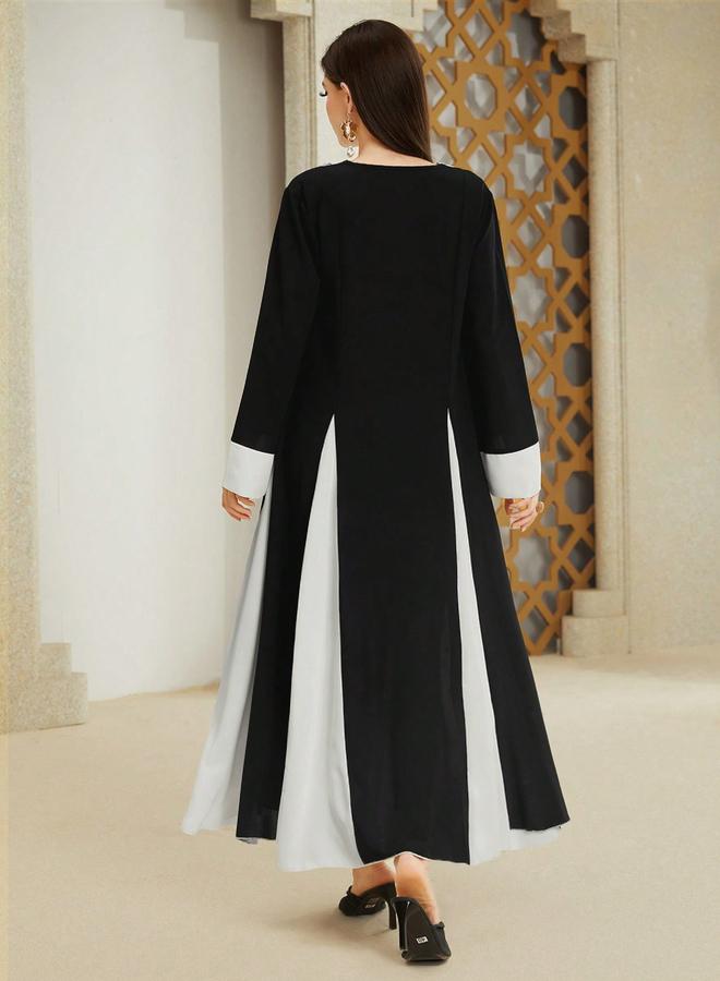 Take Two Geometric Pattern Color Block Jalabiya - Image 5