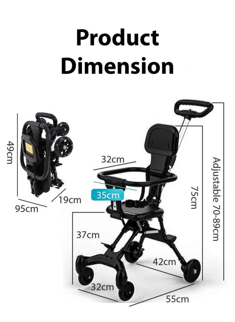 Toshionics - Portable Baby Stroller Lightweight Compact Travel with Adjustable Handles and Backrest One Hand Foldable Easy Overhead Airplane Car Trunk Storage Airport Shopping Walking Pocket Stroller Cart Toddler - Image 1