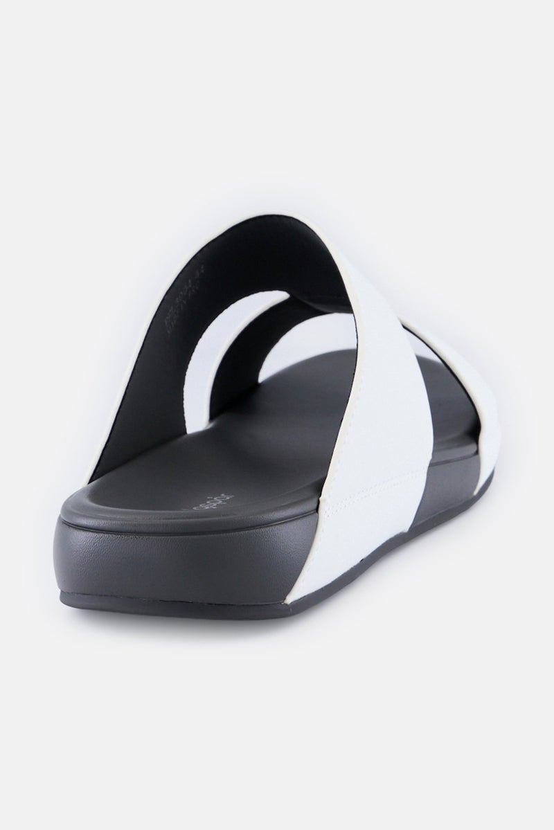 Algspar Men Slip On Arabic Sandals, White - Image 3