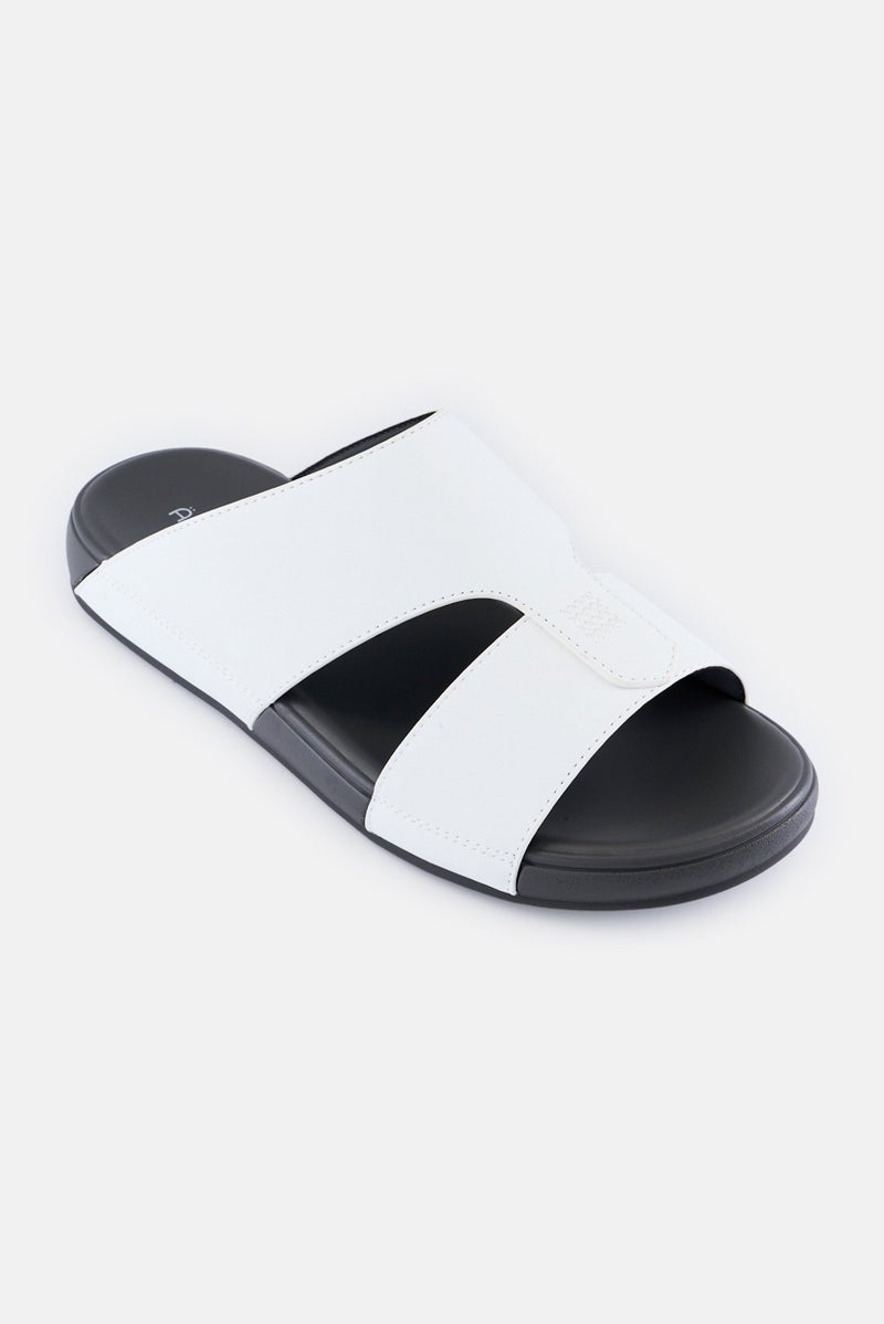 Algspar Men Slip On Arabic Sandals, White - Image 1