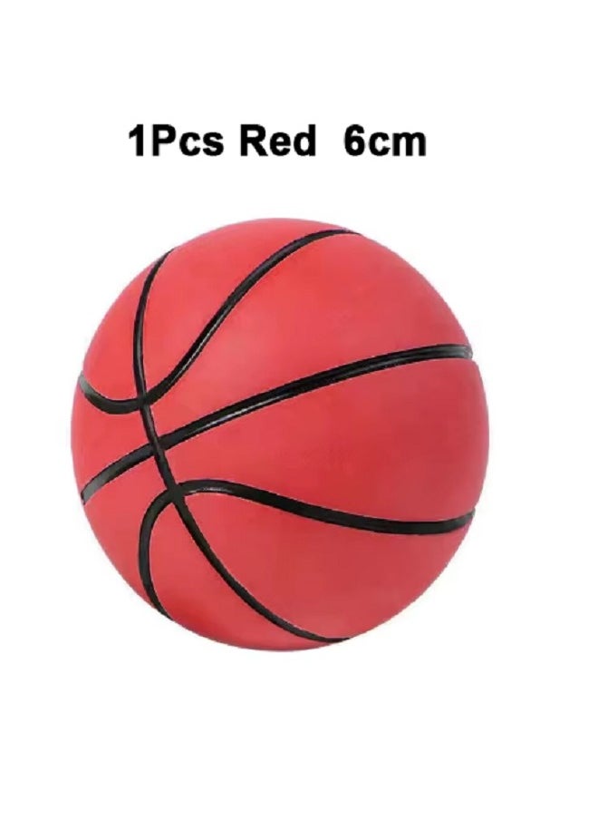 Bounce Rubber High Bouncing Basketball Toys -Mini Basketball  High Bounce Balls (6 CM) Red  - Image 1