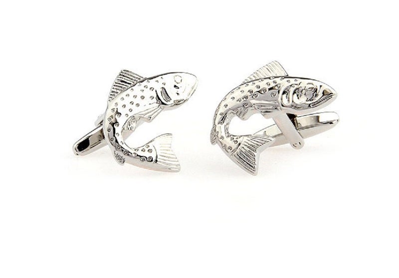 MRCUFF Fish Fishing Pair Cufflinks in a Presentation Gift Box & Polishing Cloth - Image 3