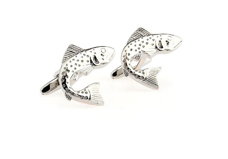 MRCUFF Fish Fishing Pair Cufflinks in a Presentation Gift Box & Polishing Cloth - Image 2