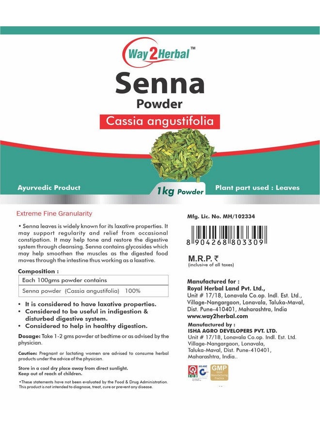 Way2Herbal مسحوق سينا سوناموخي باتا من واي 2 هيربال (1 كجم عبوة من 1) - Image 2