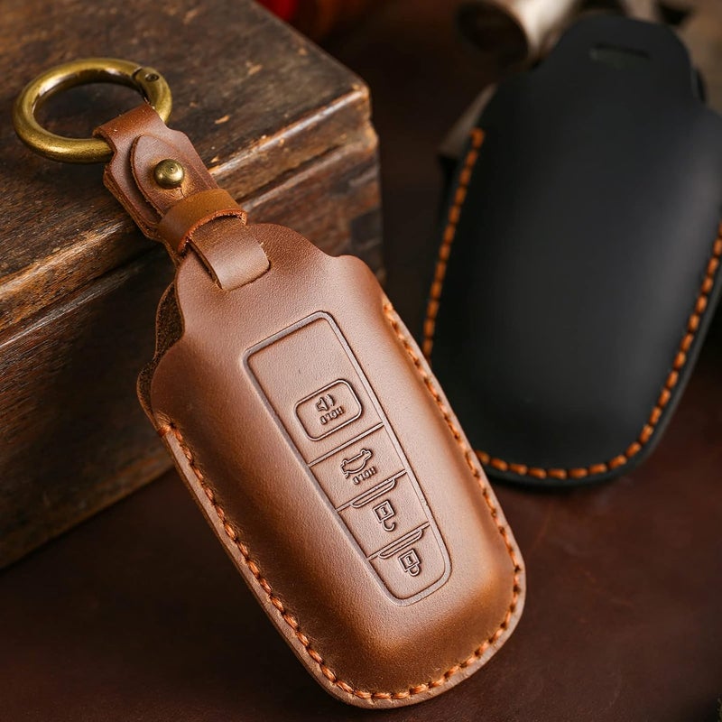 OFFCURVE Leather Car Key Cover for Toyota Models - Image 2