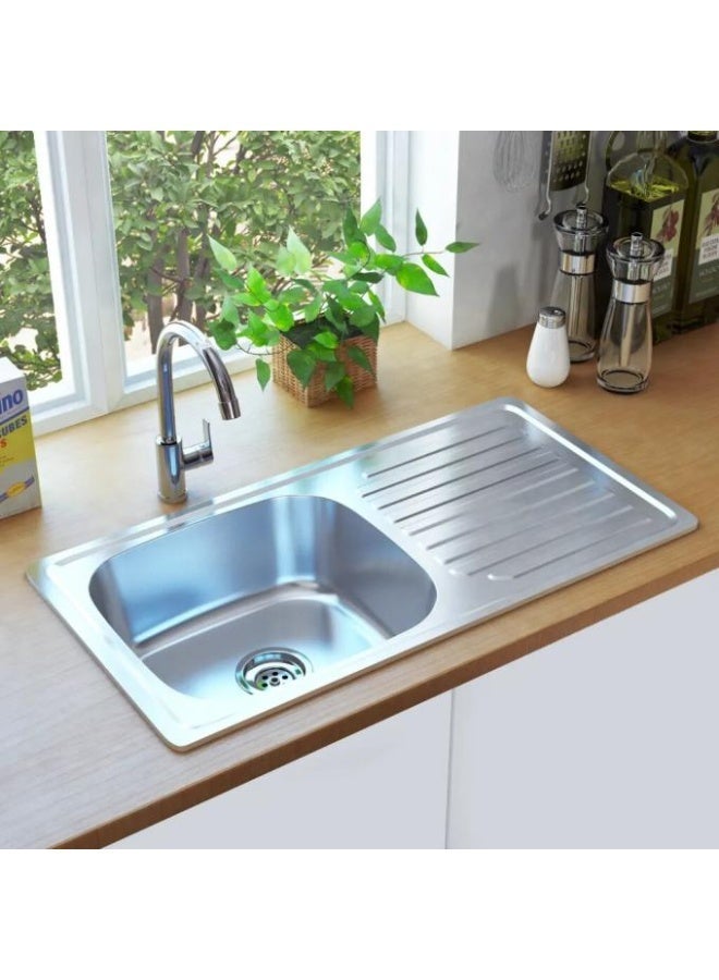 Kitchen sink 1 meter (more than one way to install it: with an iron bracket or on a marble lip) - Image 1