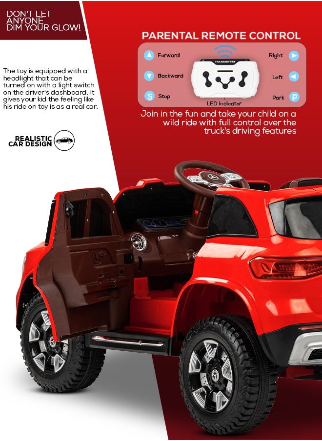 BAYBEE Baybee Licensed Mercedes GLB Battery Operated Car for Kids/Baby with USB & Music | Electric Car Baby Big Car Toys | Rechargeable Car for Kids to Drive 2 to 5 Years Boys Girls (Red)  - Image 4