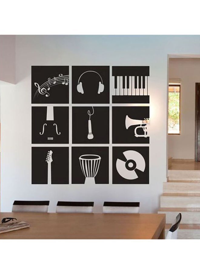 NIBEMINENT Music Wall Decals Black 100x100centimeter