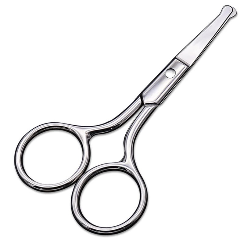 AsonTao Small Scissors With Round Tip Design - Professional Grooming for Hair, Eyelashes, Nose, Eyebrow Trimming, Mustache - Will Not Hurt the Nasal Cavity - Image 1