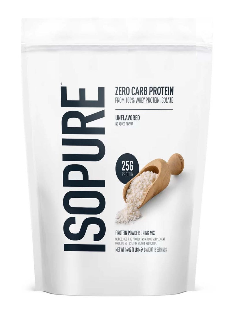 Isopure Zero Carb Protein Powder, Unflavored, 1 lb (454 g)