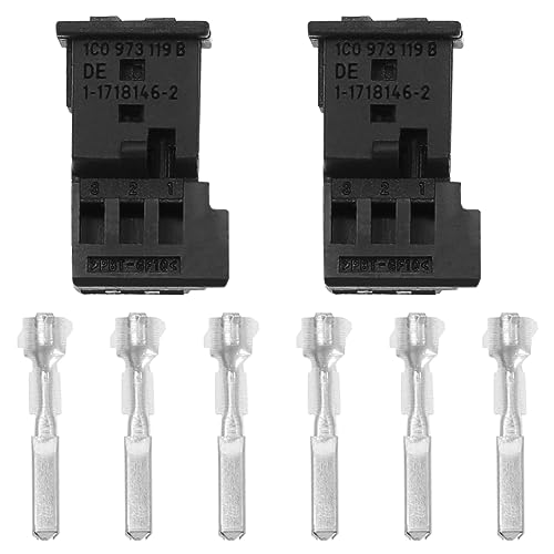 Micro Traders موصل سلك السيارة 2PCS 3 دبوس A0295455528 مقاوم للماء موصل كهربائي مع أطراف للأجهزة الكهربائية للسيارات - Image 1