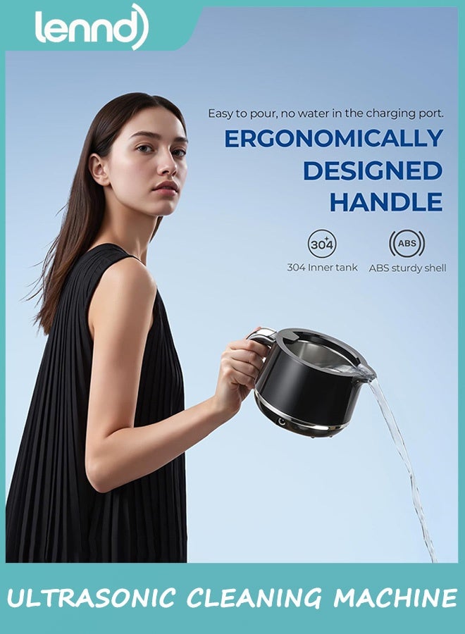 LENND Ultrasonic Cleaner Machine - 45kHz Ultrasonic Jewelry Cleaner - 200ML Mouth Guard & Denture Cleaner Pod - 5 Modes with Digital Timer - Image 2