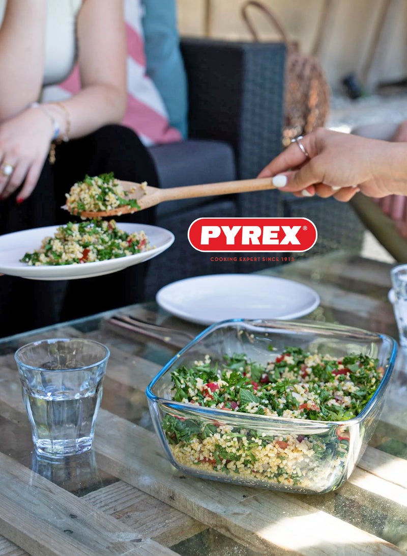 بيريكس Pyrex Cook & Store Square Glass Roaster with Lid 2.2L , BPA-Free Plastic Lid, Oven Safe Baking & Storage Dish for Lasagna & Gratin Pan, Meal Prep & Refrigerator Container 25 x 22 x 7cm - Image 5