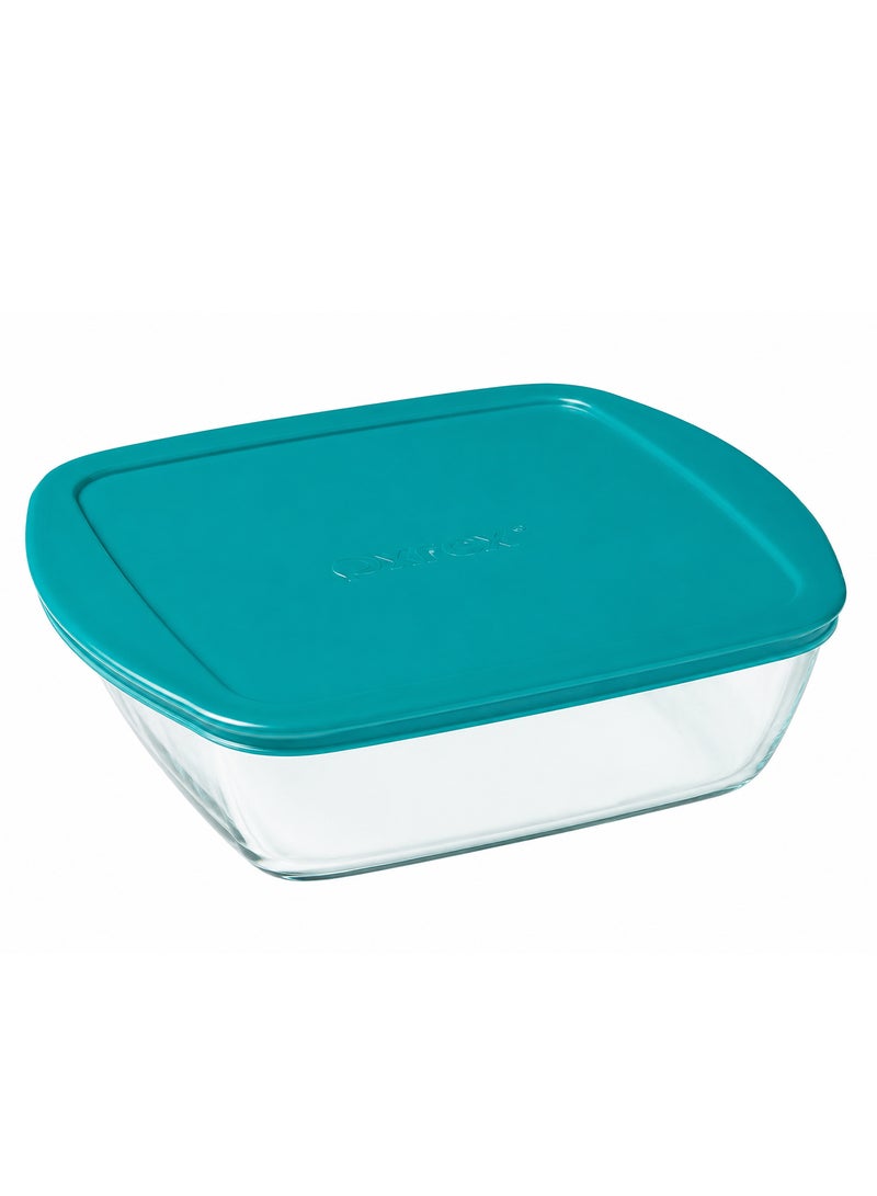 بيريكس Pyrex Cook & Store Square Glass Roaster with Lid 2.2L , BPA-Free Plastic Lid, Oven Safe Baking & Storage Dish for Lasagna & Gratin Pan, Meal Prep & Refrigerator Container 25 x 22 x 7cm - Image 1