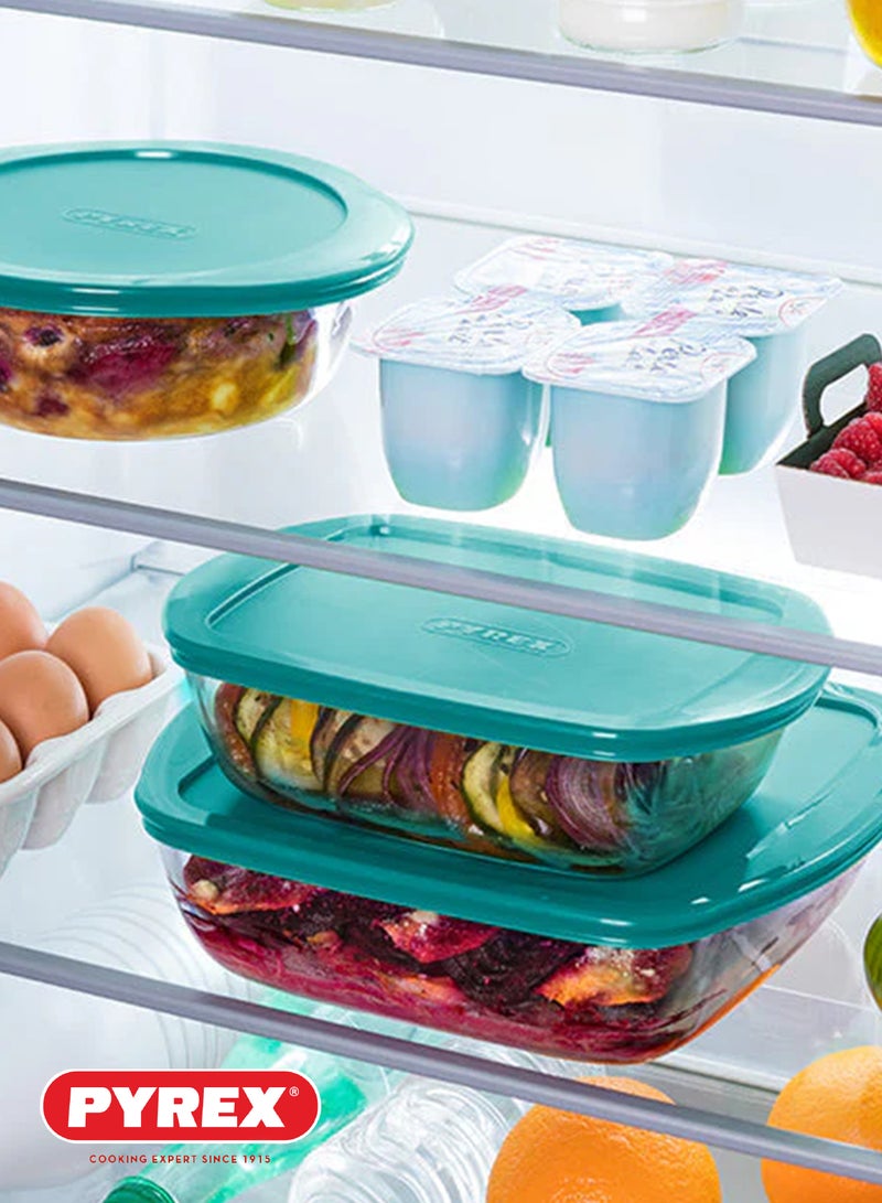 بيريكس Pyrex Cook & Store Square Glass Roaster with Lid 2.2L , BPA-Free Plastic Lid, Oven Safe Baking & Storage Dish for Lasagna & Gratin Pan, Meal Prep & Refrigerator Container 25 x 22 x 7cm - Image 3