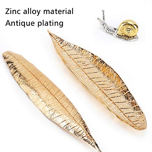 Accmor Incense Holder Set, Leaf and Snail Incense Burner, Incense Ash Catcher, Incense Sticks Holder for Counters, Meditation Room, Yoga, Home, Office, Gold - Image 5