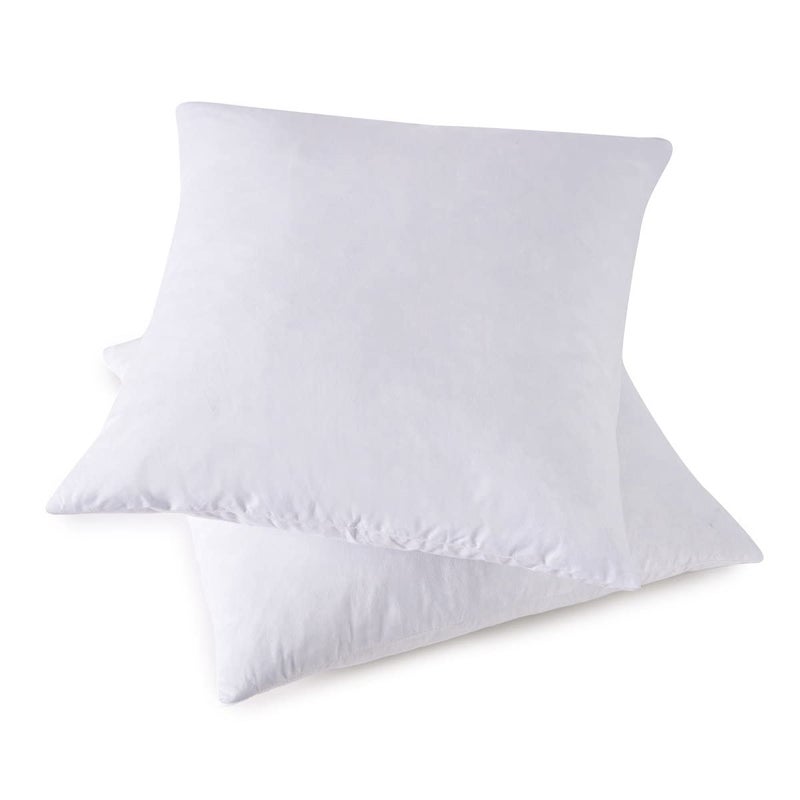 HOMESJUN Throw Pillow Inserts Set of 2 Down Feather Pillows Inserts Bed and Couch Pillows Cotton Cover 26x26 Inches