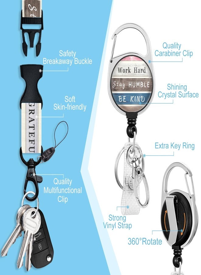 Piefly Lanyards for Id Badges, Inspirational Quote Badge Holder with Retractable Reel Belt Clip, Positive Work Name Tag Lanyard Vertical ID Card Protector Case for Women Nurse Doctor Teacher Student - Image 4