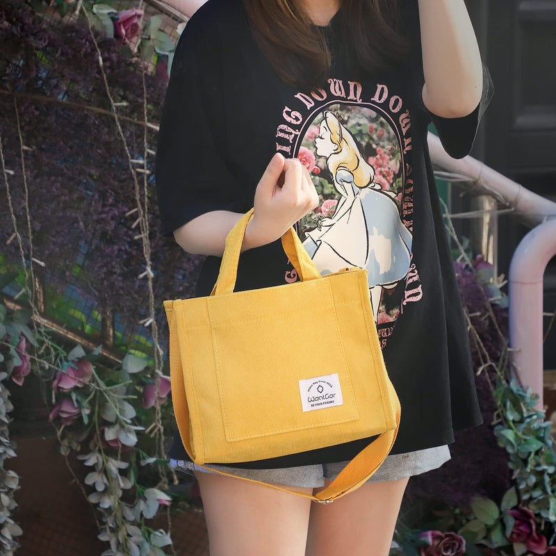 WantGor Tote Bag for Women, Corduroy Crossbody Bags Shoulder Handbag Satchel Hobo Bag Purse - Image 2