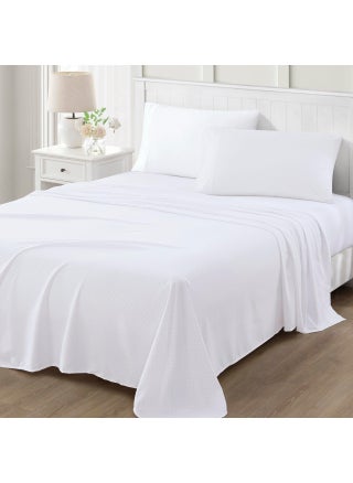 MARTHA STEWART Ultra Soft Brushed and Washed Microfiber 4 Piece Sheet Set  Easy Care  Deep Pocket Comfy Sheets  1 Flat Sheet  1 Fitted Sheet  2 Std. Pillowcases  Queen Size  White & Blush Pink - pzsku/Z01107CFC8BA09A1B7F35Z/45/1749668230/76a0d10c-0ba8-4bd8-87e5-1bdda6374d91