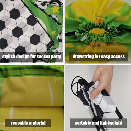Aikelai 24pcs Kids/Teenagers Soccer Goodie Bags - Drawstring Bags for Boys' Soccer Birthday Party Supplies - Image 4