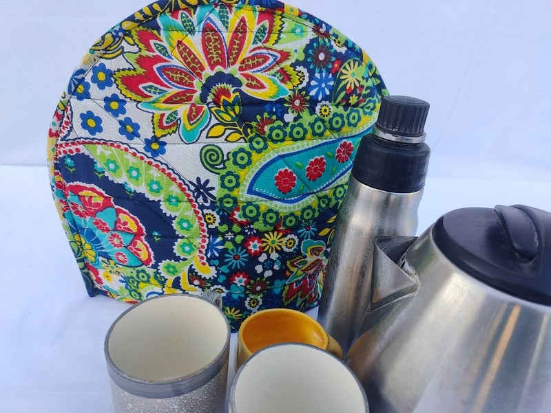 Malan Bai Mandala Tea Cozy Cover Hand Block Winter Tea Cozy Cotton Tea Kettle Warmer Pot Cover Hot Coffee Cover Handamde Kitchen Décor Brand: Malan Bai (Pattern 15) - Image 3