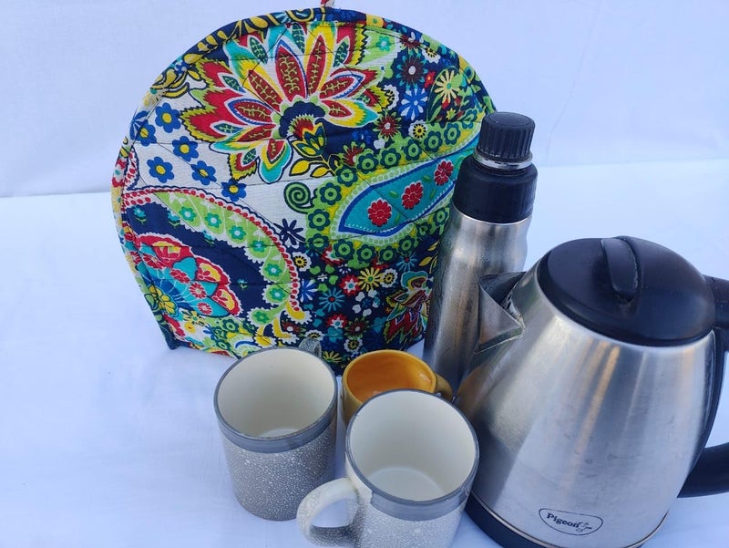 Malan Bai Mandala Tea Cozy Cover Hand Block Winter Tea Cozy Cotton Tea Kettle Warmer Pot Cover Hot Coffee Cover Handamde Kitchen Décor Brand: Malan Bai (Pattern 15) - Image 2