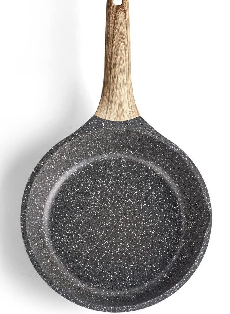 Caannasweis Nonstick Granite Frying Pan Skillet, 11 Inch/28cm Non Stick Omelette Frying Pans , Omelet Egg Pan, Stone Cookware Chef's Pan,Bakelite Handle Compatible With Hot Plate, Halogen, Ceramic And Gas Stovetops Induction Compatible, PFOA Free，Dishwasher Safe (Gray, 11 Inch/28cm) - Image 1