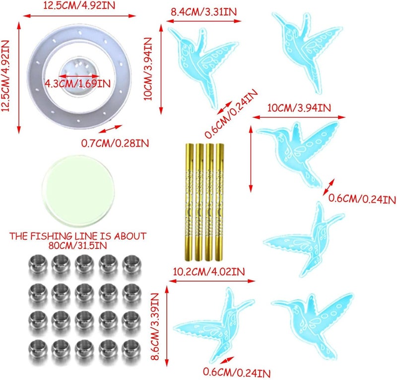 klarako Resin Molds Hummingbird Silicone Casting Molds, Butterfly Hummingbird Dragonfly Mold for DIY Wind Chime, Home Outdoor Decorations (White) - Image 5
