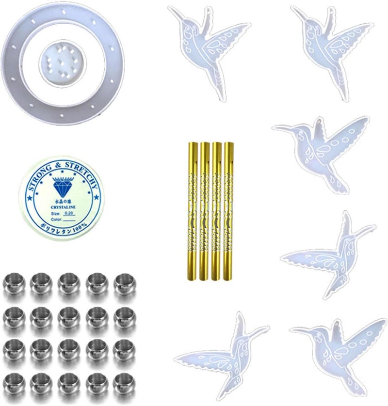 klarako Resin Molds Hummingbird Silicone Casting Molds, Butterfly Hummingbird Dragonfly Mold for DIY Wind Chime, Home Outdoor Decorations (White) - Image 2