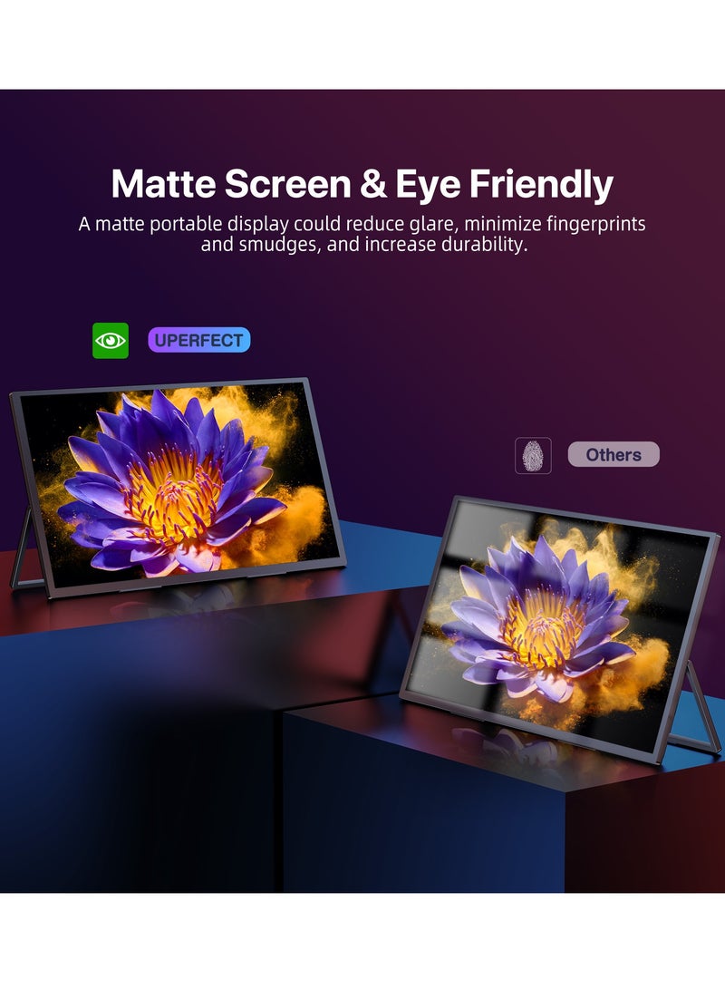 UPERFECT 2K 16'' Portable Monitor 2560*1600 QHD external Screen Display USB C Mini HDMI for Laptop PC Smartphone XBO Switch PS4/5, Metal Body, Portable Screen VESA Mountable - Image 4