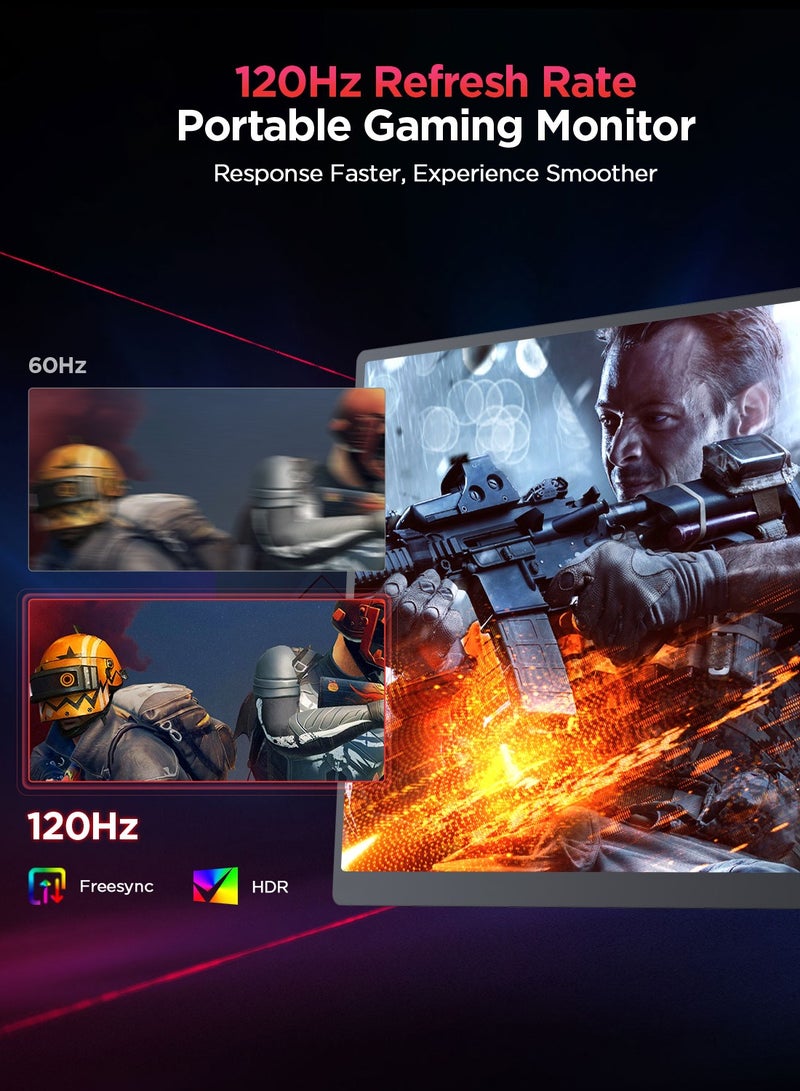 UPERFECT 2K 16'' Portable Monitor 2560*1600 QHD external Screen Display USB C Mini HDMI for Laptop PC Smartphone XBO Switch PS4/5, Metal Body, Portable Screen VESA Mountable - Image 3